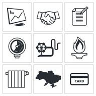 Natural gas industry icon set