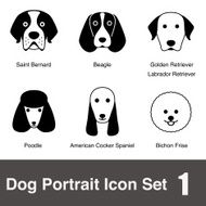 Dog face charactor icon design series N5