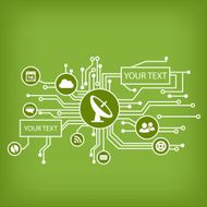Electrical circuit with icons and copy text space N2
