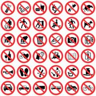 High quality Standard Prohibition sign collection