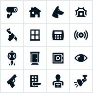 Black Home Security Icons