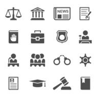Set of law and justice icons N3