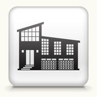 White Square Button with Building Icon