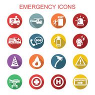 emergency long shadow icons