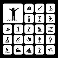 water sport icon set