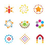 Great mind bending colorful creativity decoration interaction logo icon set