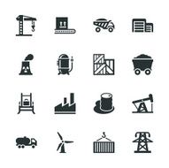 Factory and Industry Silhouette Icons