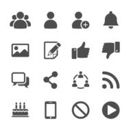 social network communication icon set vector eps10 N2
