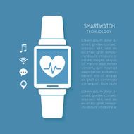 Wearable technology symbol with heartbeat tracker