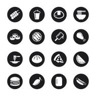 Lunch Icons - Black Circle Series