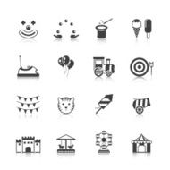 Amusement Park Icons Black N2