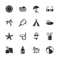 Summer Season Silhouette Icons