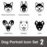Dog face charactor icon design series N6