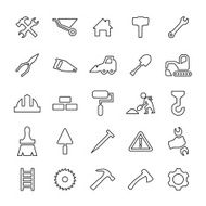 25 outline universal construction icons