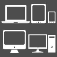 Vector Set of Digital Devices Icons Laptop Tablet Mobile PC