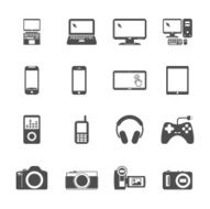 electronic devices icon set vector eps10