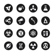 Science Icons - Black Circle Series