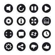 Video Streaming Icons - Black Circle Series