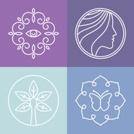 Vector beauty and spa line logos N2