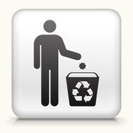 Square Button with Person Recycling