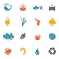 Set of Sixteen Environmental Icons
