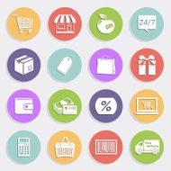 Flat icons set - sales and retail