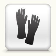 Square Button with Gloves interface icon