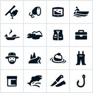 Black Fishing Icons