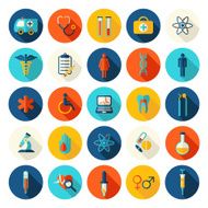 Medical vector colorful flat icons set