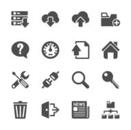 hosting and FTP icon set vector eps10