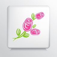 Square Icon With Roses Florist Symbol