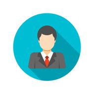 Flat Busness Man User Profile Avatar in Suit