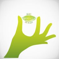 Go green save the planet designs eco concept hand