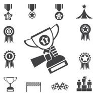 vector trophy and awards icons set