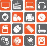 Silhouette Computer peripherals and accessories icons