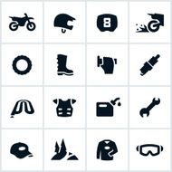 Black Motocross and Dirtbike Icons