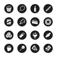 Junk Food Icons - Black Circle Series