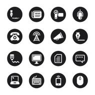 Communication Icons Set 2 - Black Circle Series