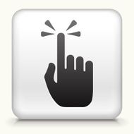 Square Button with Pointing Hand