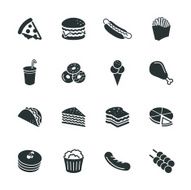 Fast Food Silhouette Icons