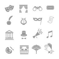 Theater acting icons set black vector