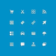 Web site vector icons set bend paper effect