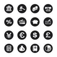 Finance and Banking Icons - Black Circle Series