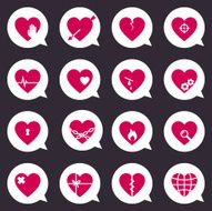 Heart icon set N3