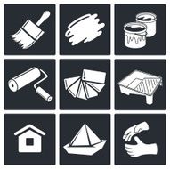 Painting work icon set N2