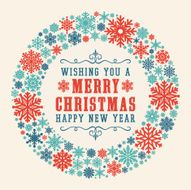 Greeting card with Christmas wreath