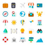 Flat travel icons vector collection
