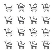 Shopping Carts Icons set 1