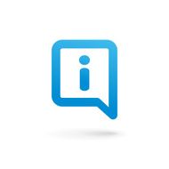 Letter I speech bubble info emblem icon design template elements