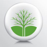 Round Environment Icon With Bare Tree